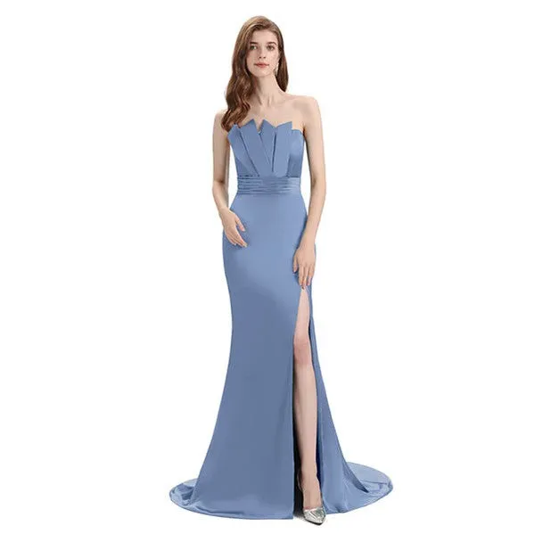 Mismatched Slate Blue Mermaid Cheap Bridesmaid Dresses Online, WG1081