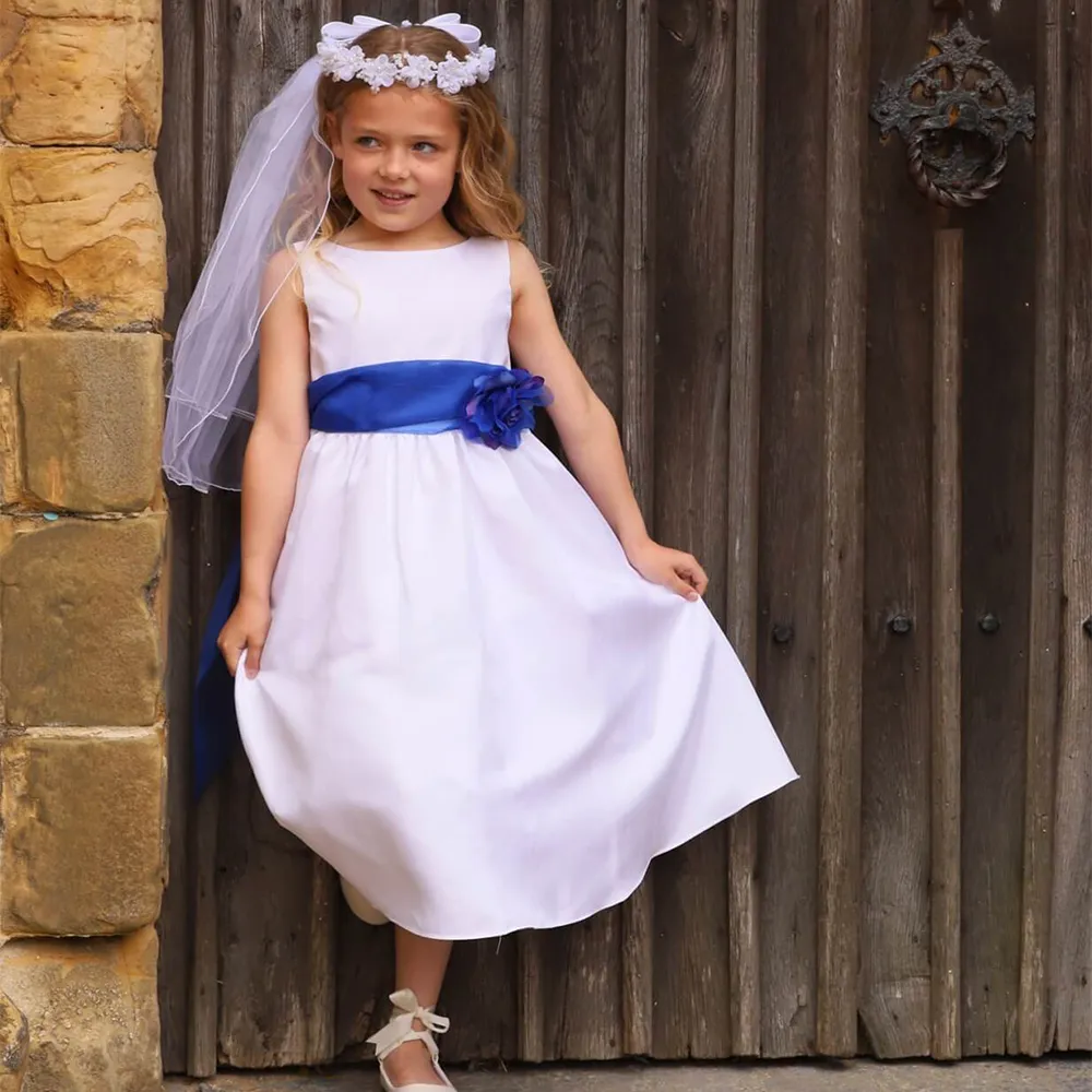 Morgan - Bridal Ivory or White - Lilac Sash and Flower