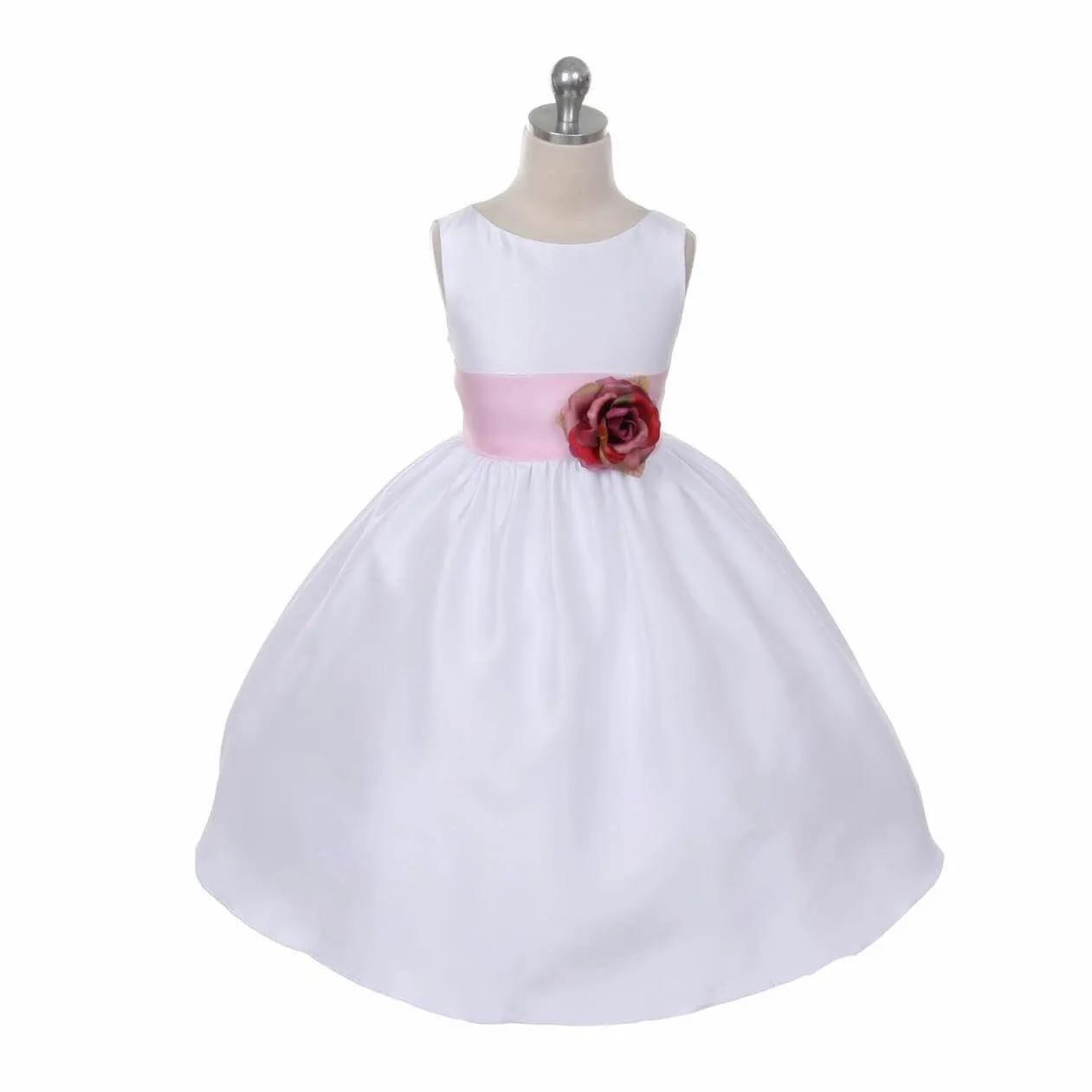 Morgan - Bridal Ivory or White - Lilac Sash and Flower