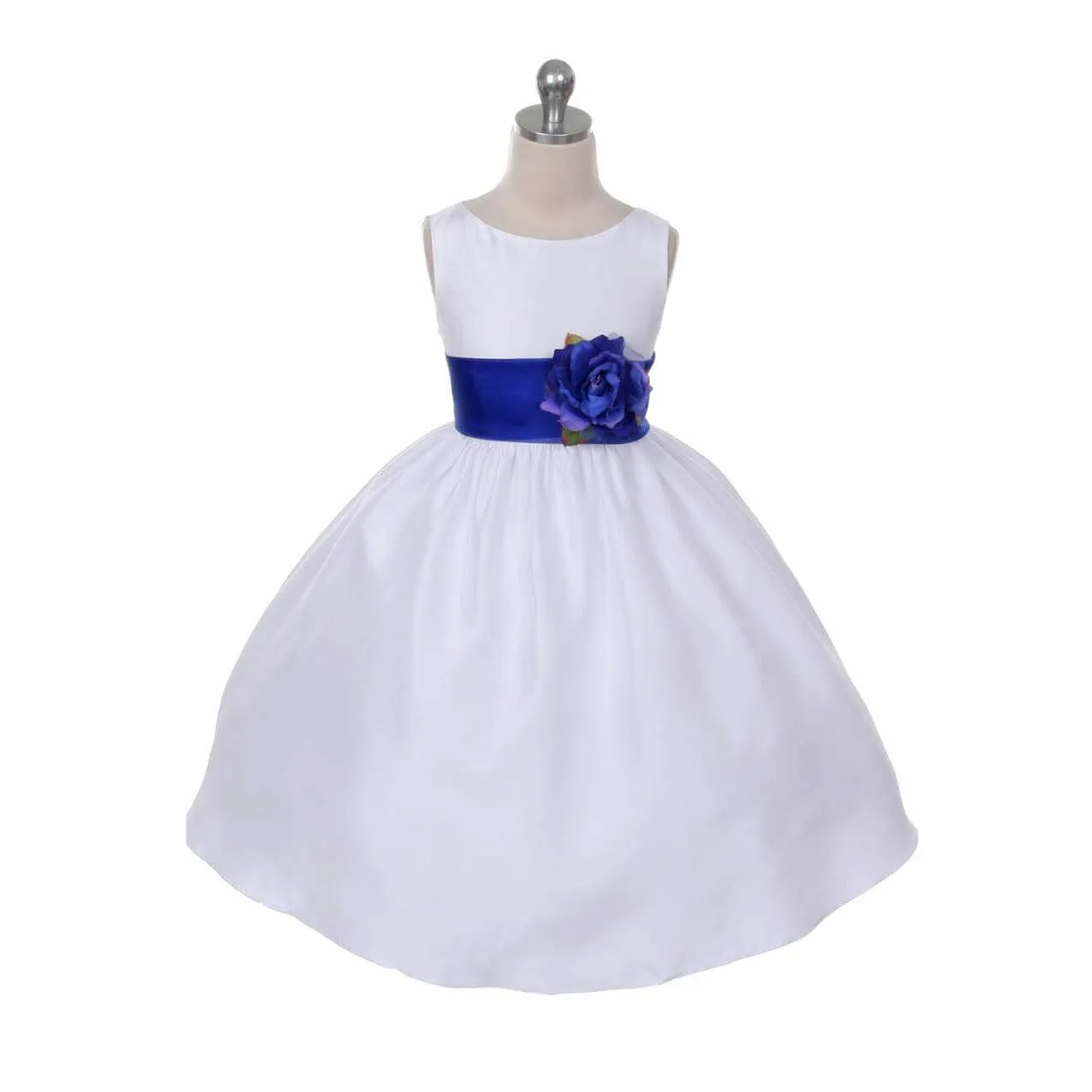 Morgan - Bridal Ivory or White - Lilac Sash and Flower