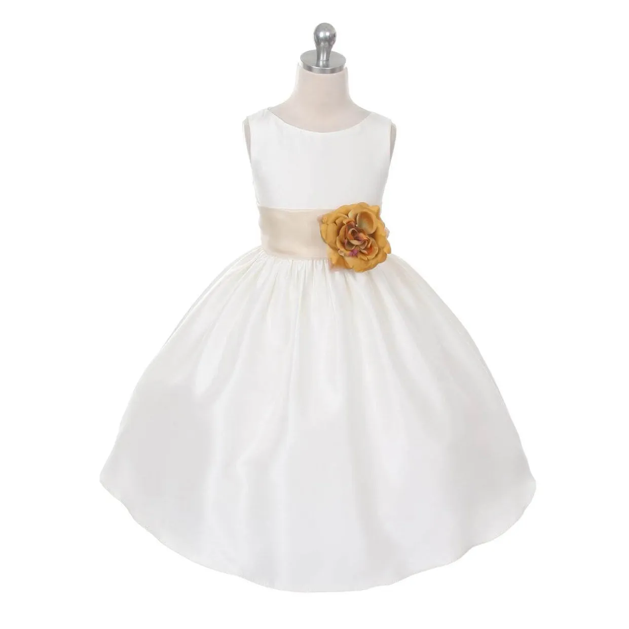 Morgan - Bridal Ivory or White - Lilac Sash and Flower