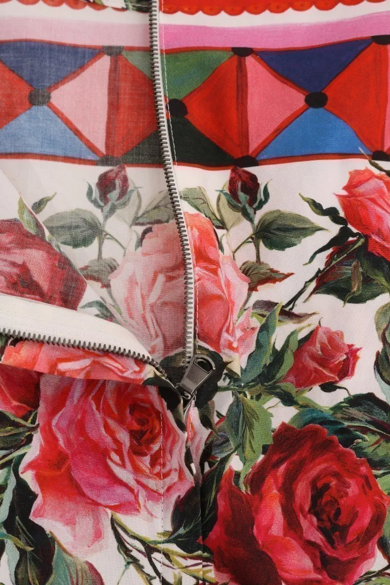 Multicolor Sicily Print Embrodered Floral Dress