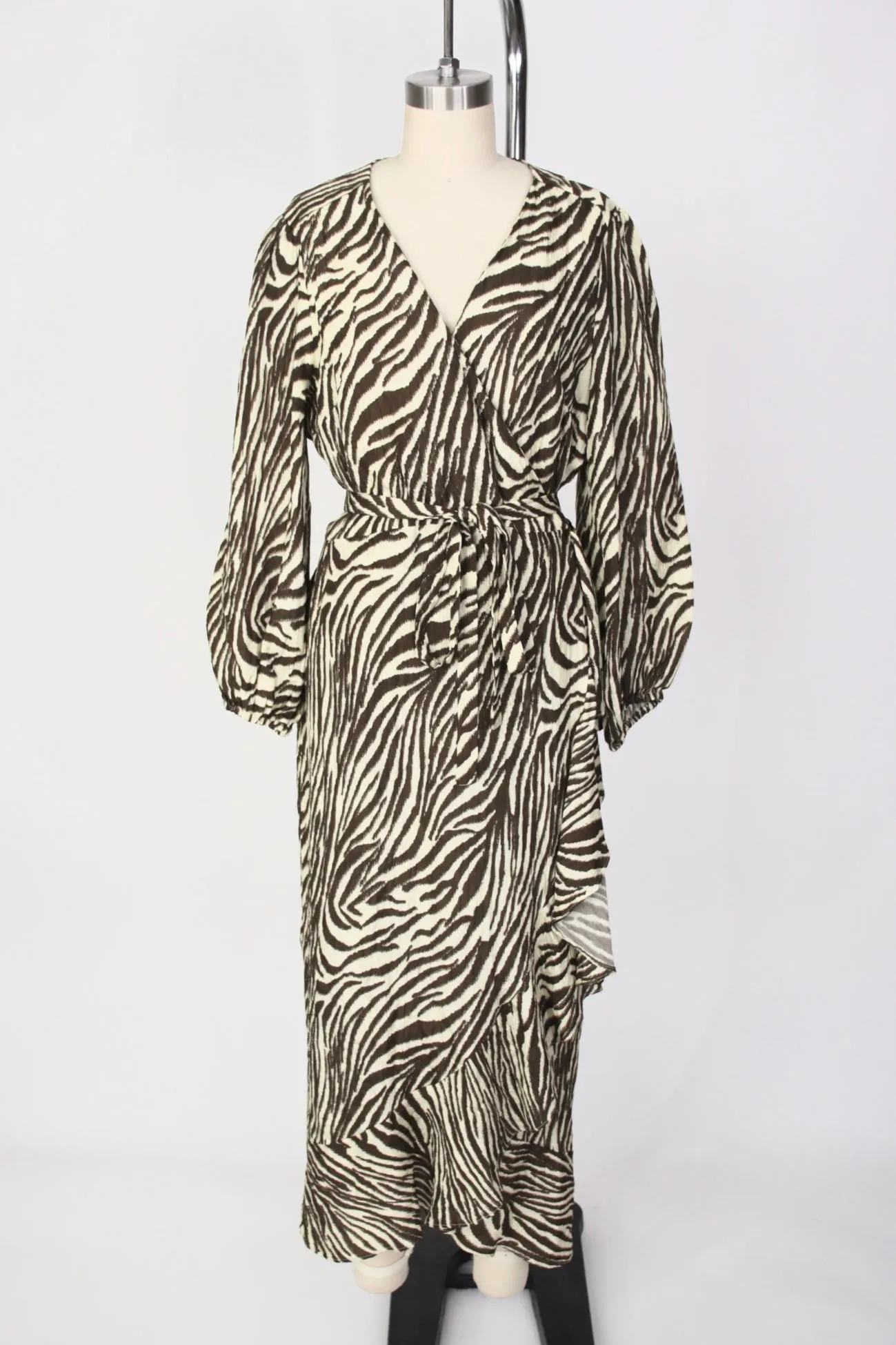 No. 6  Silk Zebra Print Wrap Dress