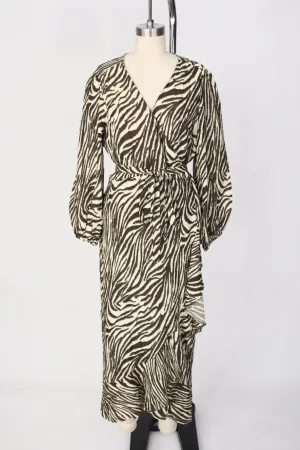 No. 6  Silk Zebra Print Wrap Dress