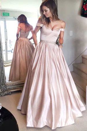 Off the Shoulder Prom Dresses,Long Party Dress,Graduation Prom Dresses,Pageant Dresses, M34