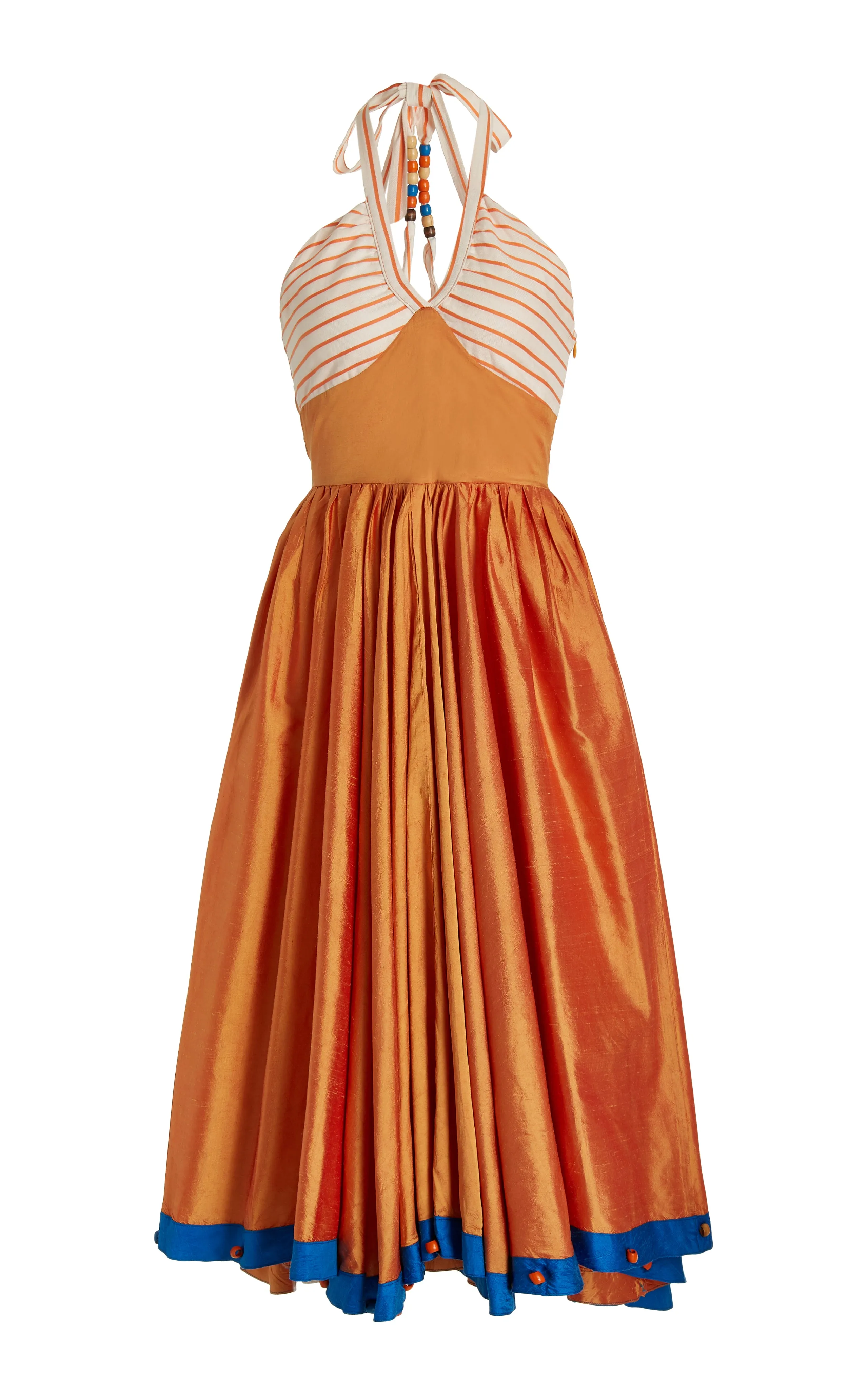Orange Cocktail Dress with Vintage Beads