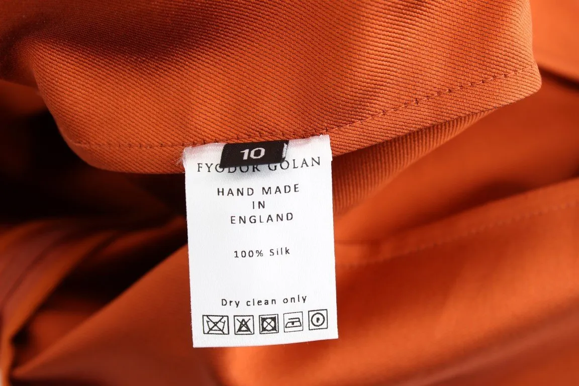 Orange Silk Cocktail Pencil Wiggle Dress
