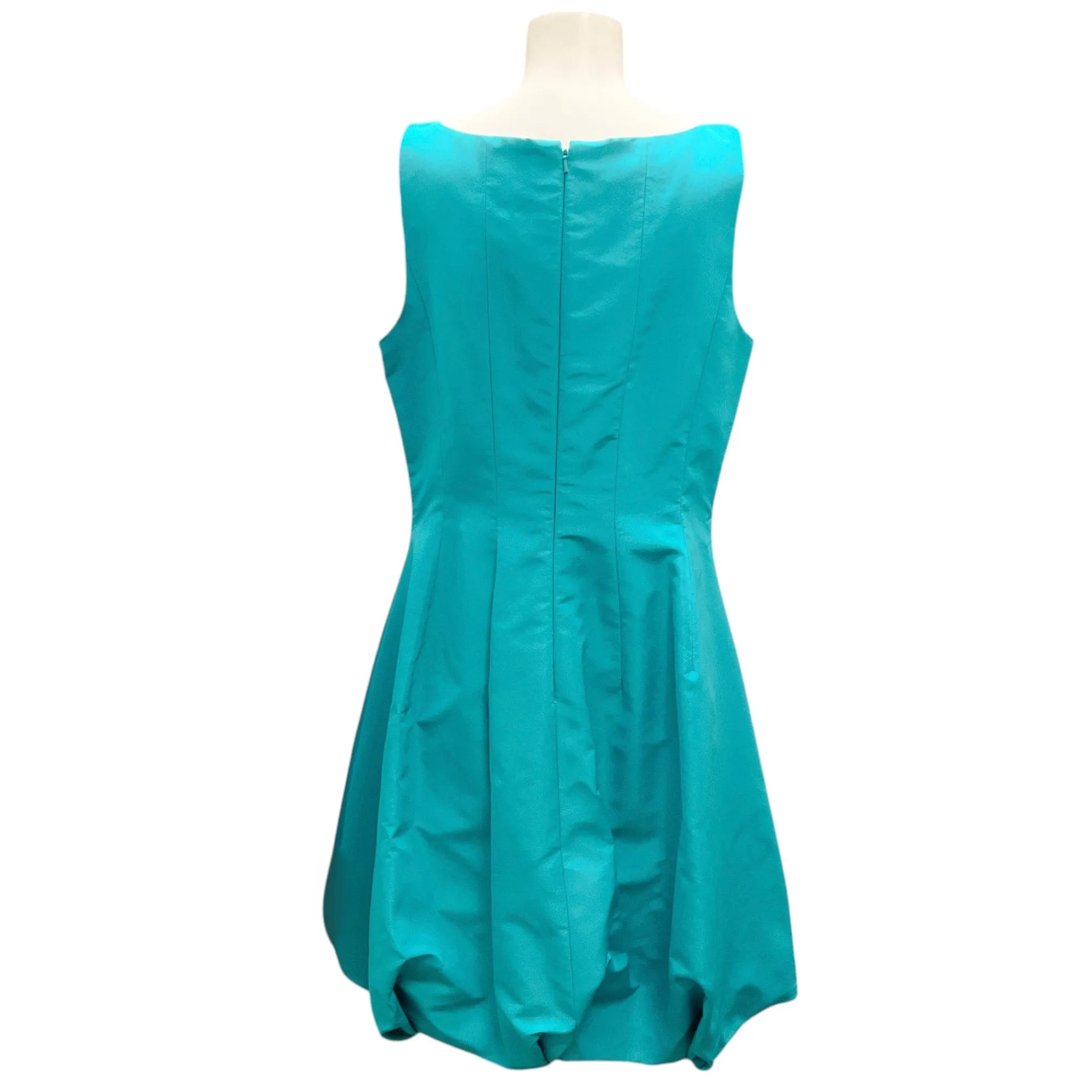 Oscar de la Renta Turquoise 2012 Sleeveless Silk Taffeta A-Line Dress