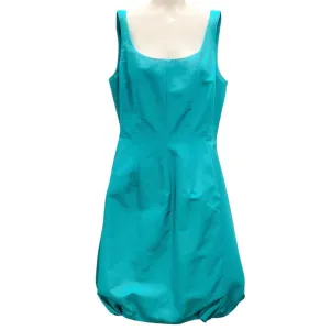 Oscar de la Renta Turquoise 2012 Sleeveless Silk Taffeta A-Line Dress