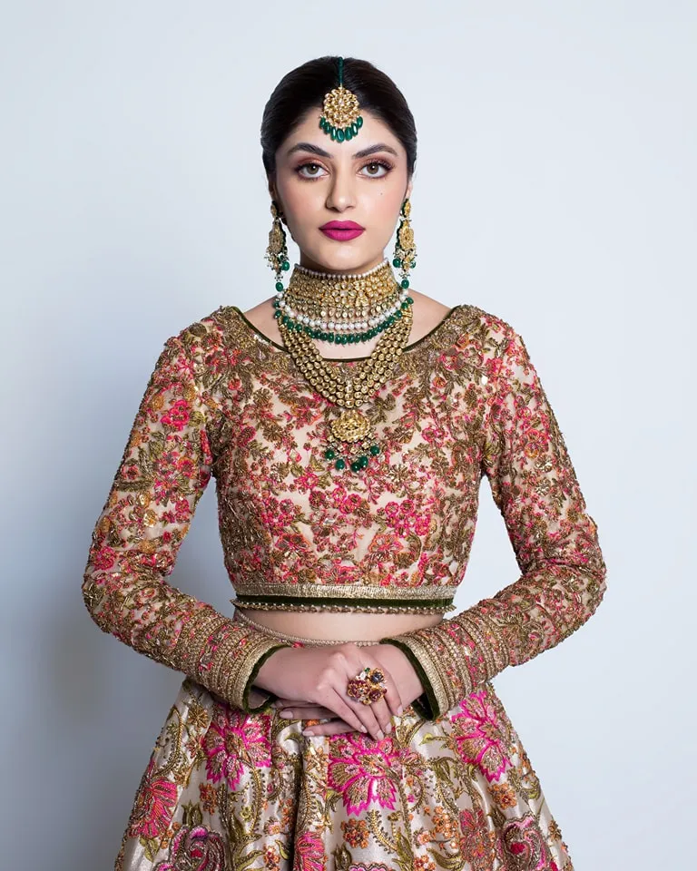 Pakistani Bridal Dress in Lehenga Choli Dupatta Style
