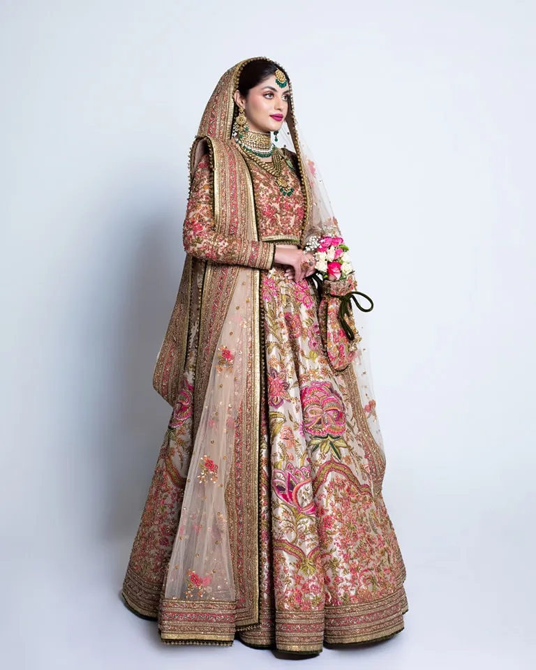 Pakistani Bridal Dress in Lehenga Choli Dupatta Style