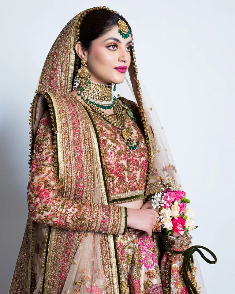 Pakistani Bridal Dress in Lehenga Choli Dupatta Style