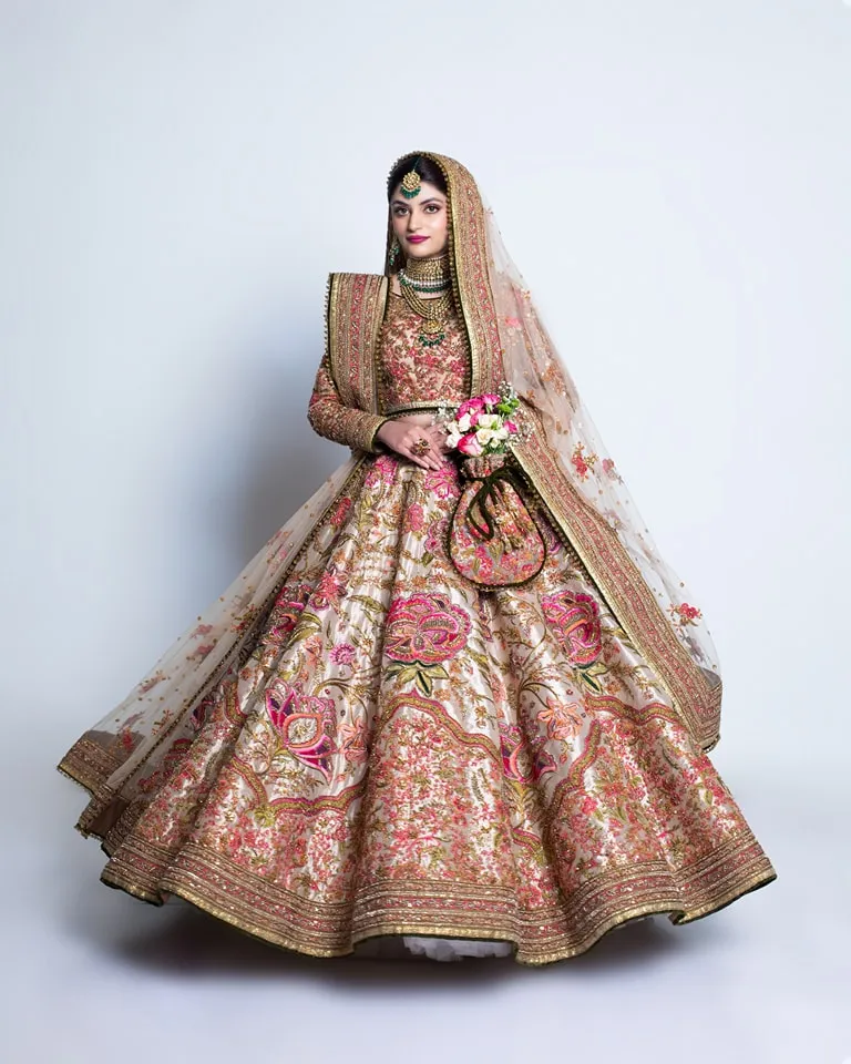 Pakistani Bridal Dress in Lehenga Choli Dupatta Style