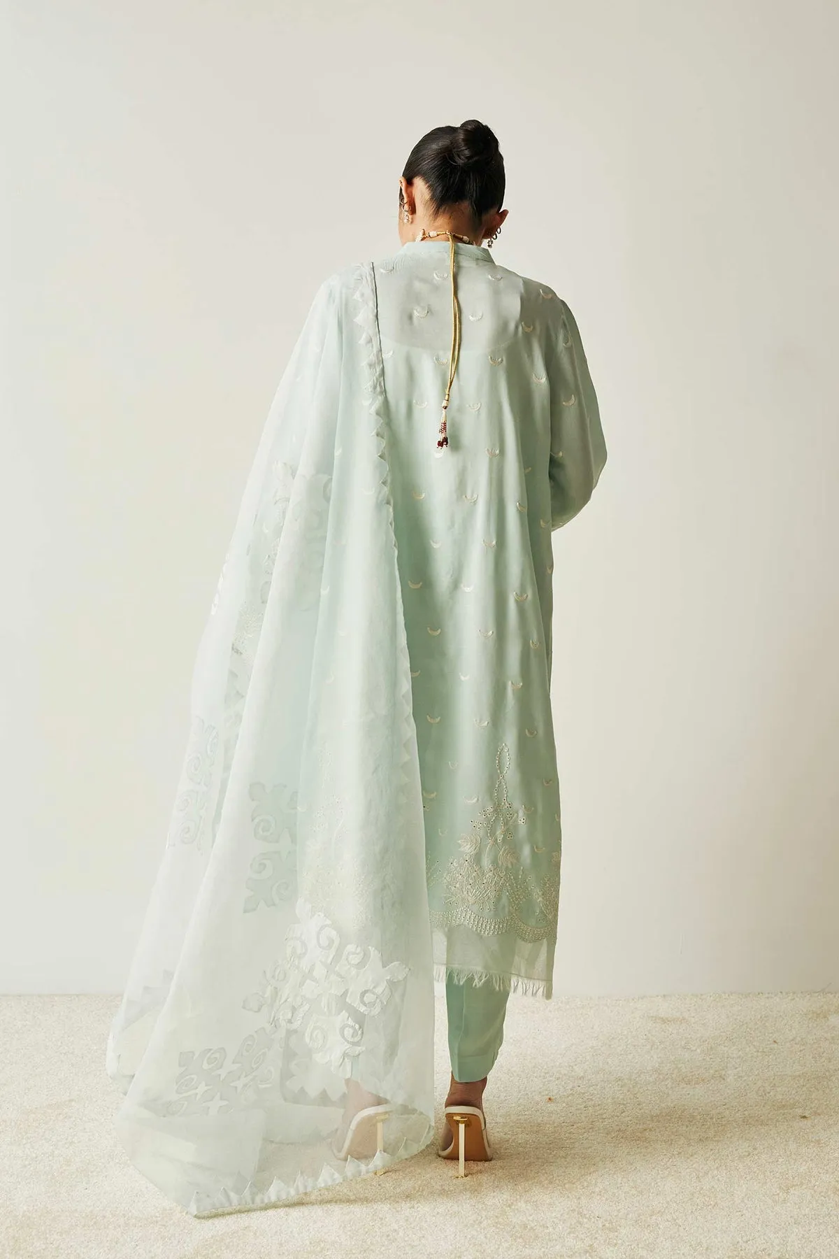 Pakistani Embroidered Blue Salwar Kameez with Dupatta