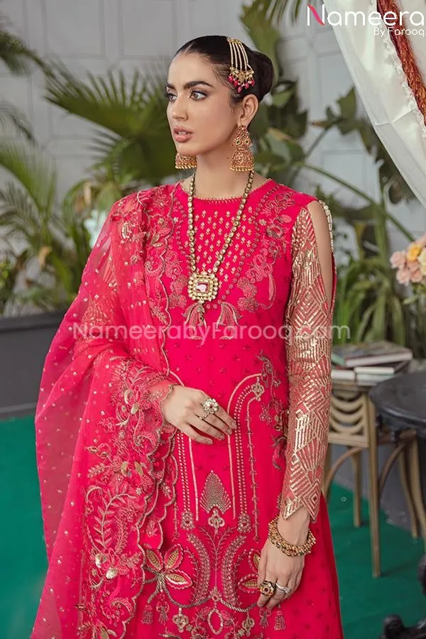 Pakistani Sharara by Designer in Hot Pink Color #PF187