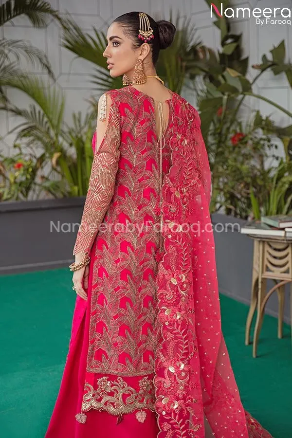 Pakistani Sharara by Designer in Hot Pink Color #PF187