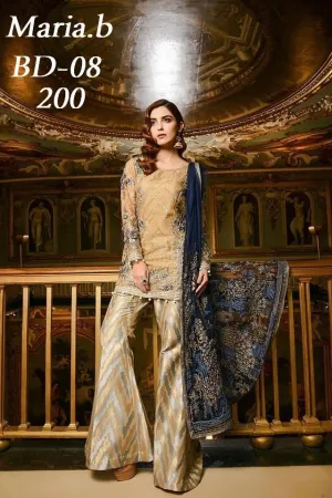Pakistani Silk Chiffon Festive Designer Dress by Maria. B - C1114
