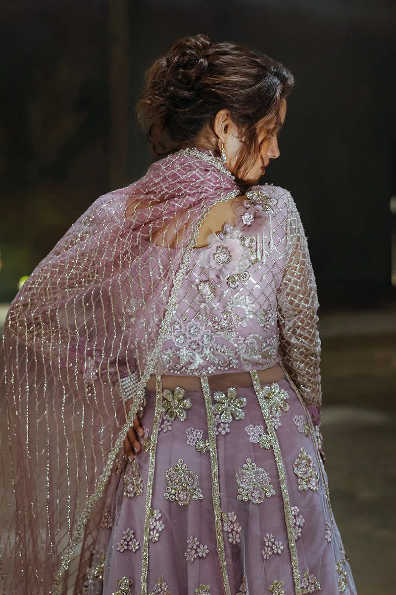 Pakistani Wedding Dress in Open Pishwas Lehenga Style
