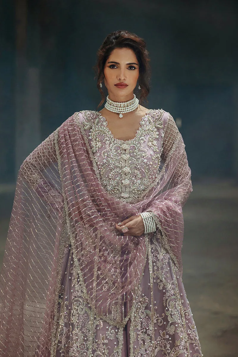 Pakistani Wedding Dress in Open Pishwas Lehenga Style