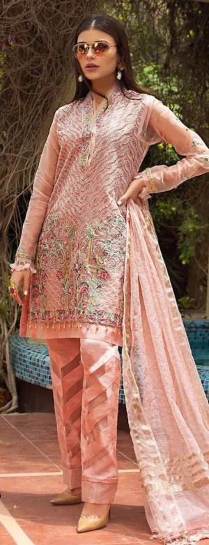 Party dress for girls beautifully embroidered in blush pink color # P2213
