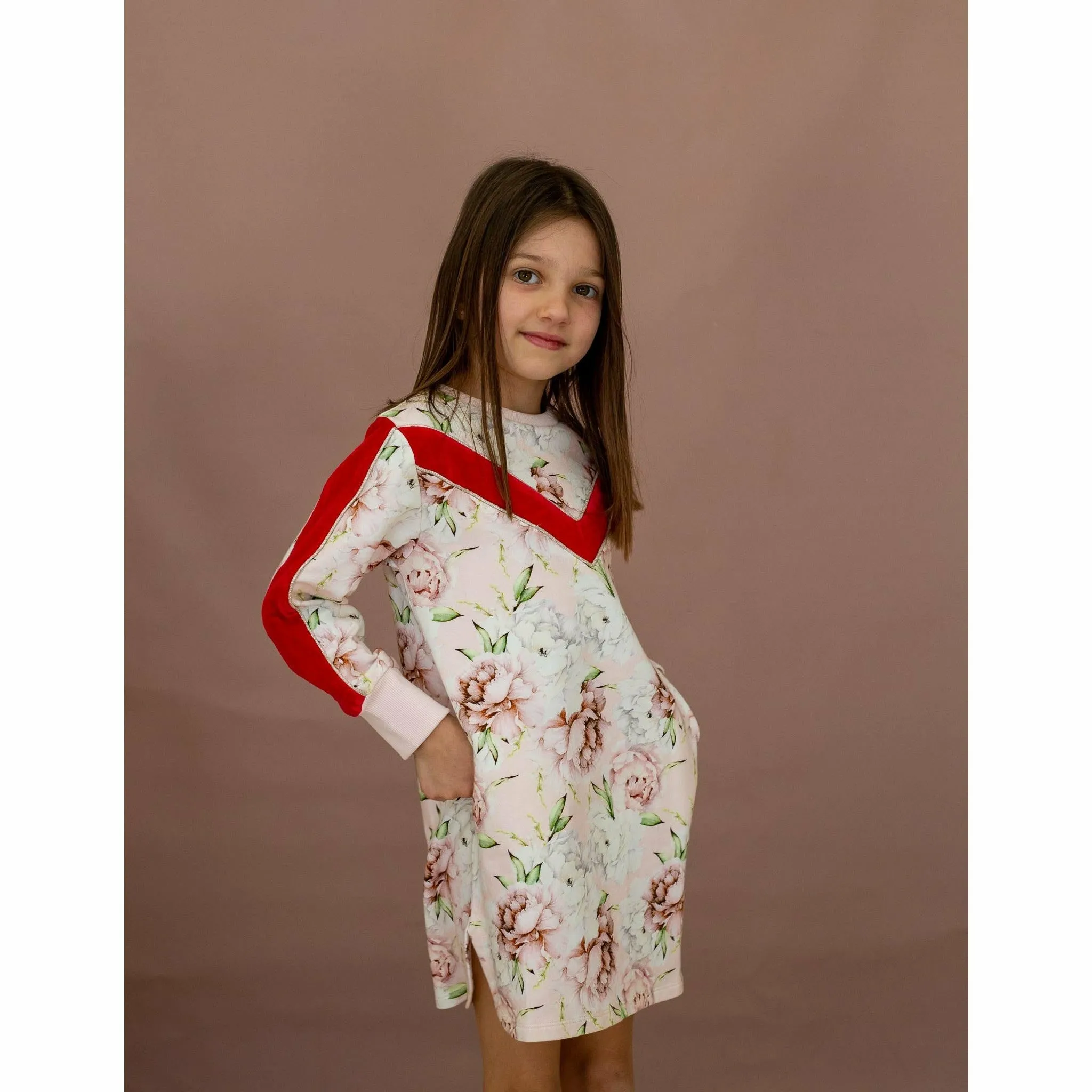 Peppa Dress-Pink Rose Bloom
