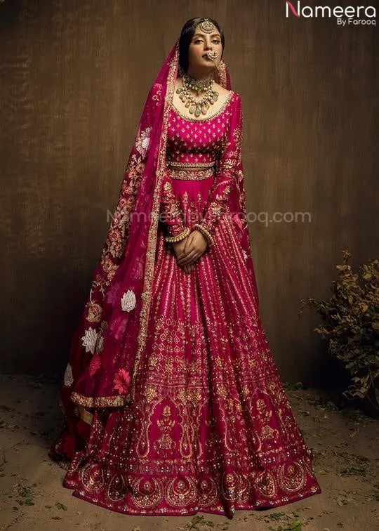Pink Lehenga Choli Bridal Designer Wedding Dress #BN802