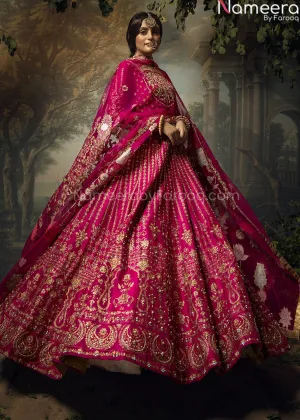 Pink Lehenga Choli Bridal Designer Wedding Dress #BN802