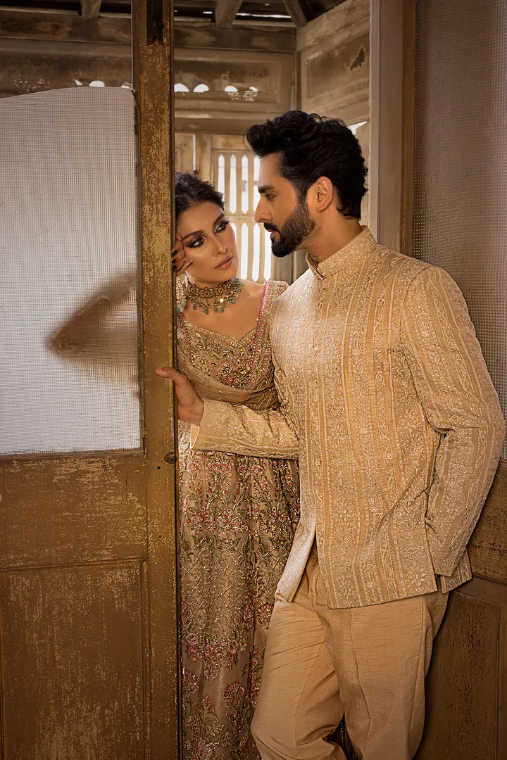 Pishwas Frock Style Pakistani Bridal Dress for Wedding