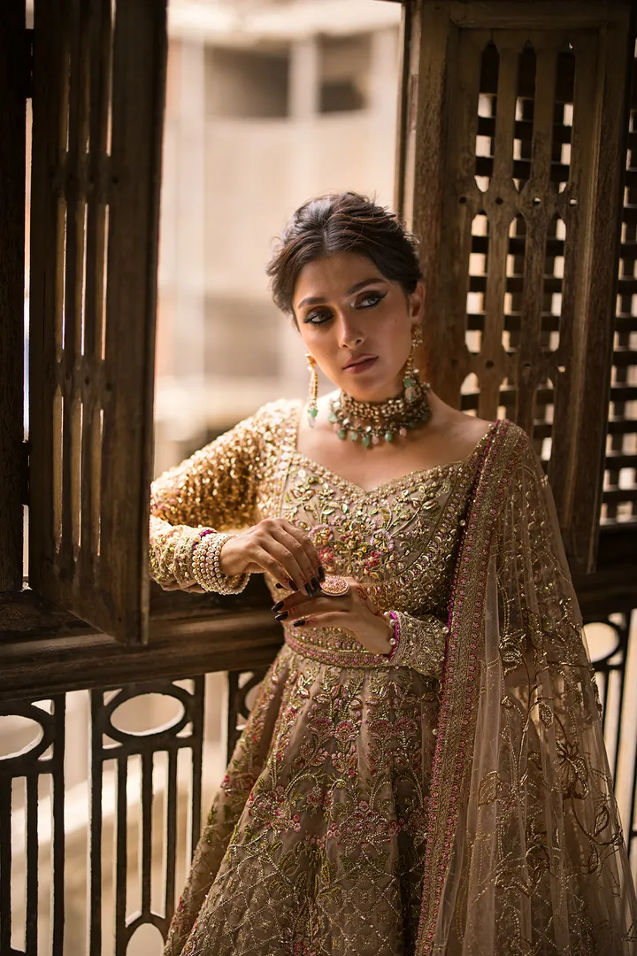 Pishwas Frock Style Pakistani Bridal Dress for Wedding
