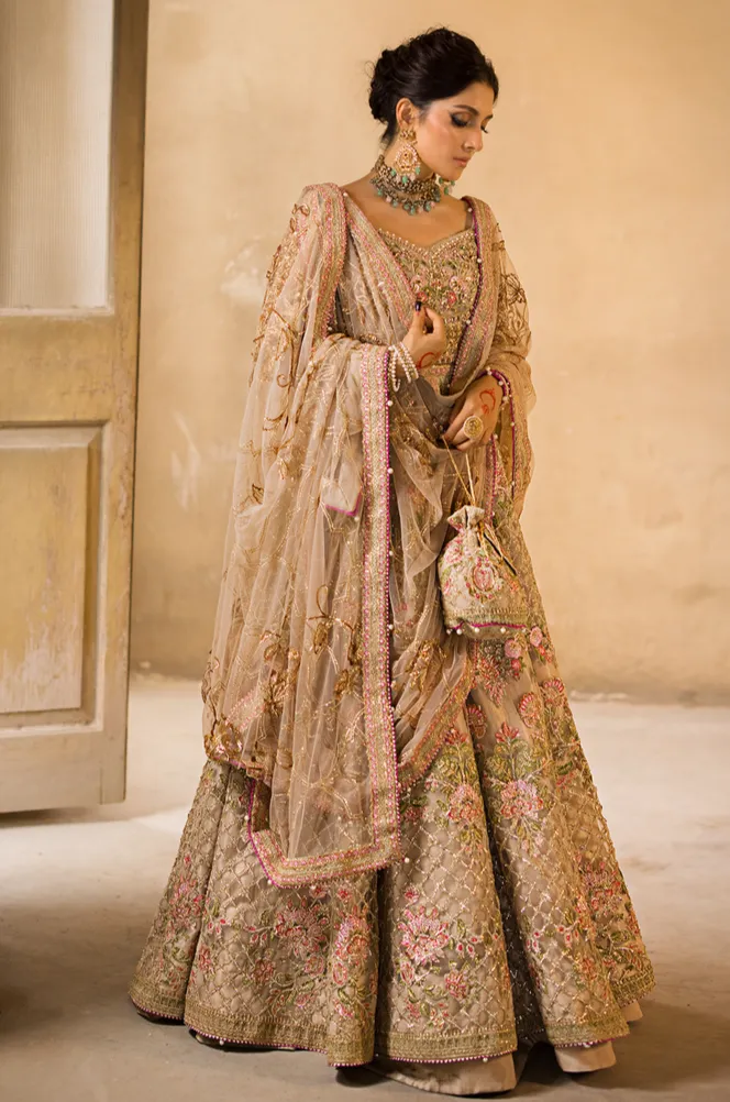 Pishwas Frock Style Pakistani Bridal Dress for Wedding