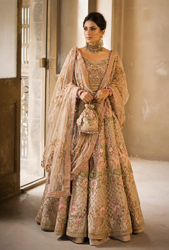 Pishwas Frock Style Pakistani Bridal Dress for Wedding