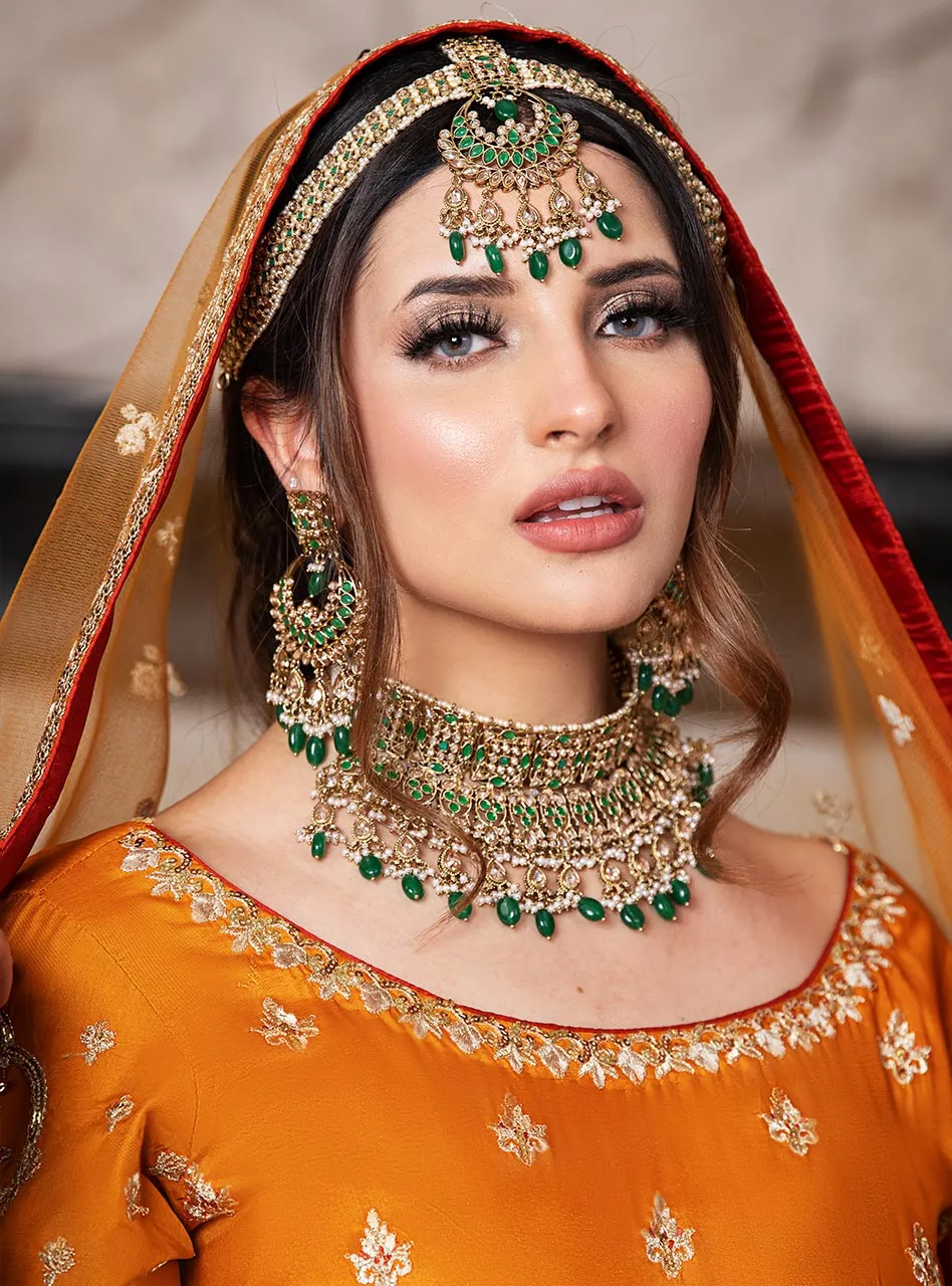 Pishwas Frock Trouser Yellow Pakistani Wedding Dress