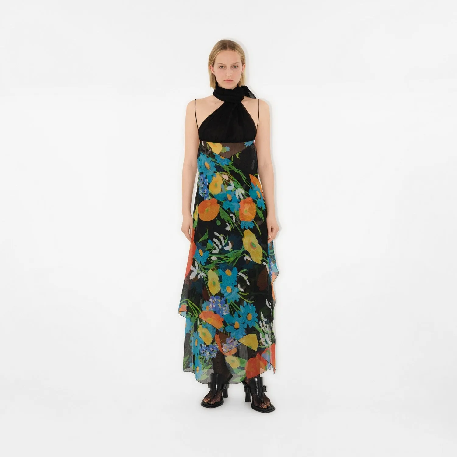 Poppy Garden Silk Blend Dress