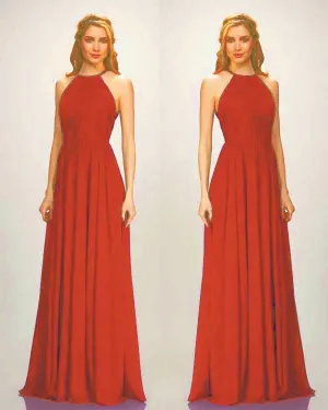Popular Grape Bridesmaid Dresses Open Back Long Chiffon A-line Wedding Guest Party Gowns Floor Length