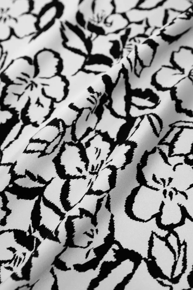 Printed Silk Satin Polo Dress