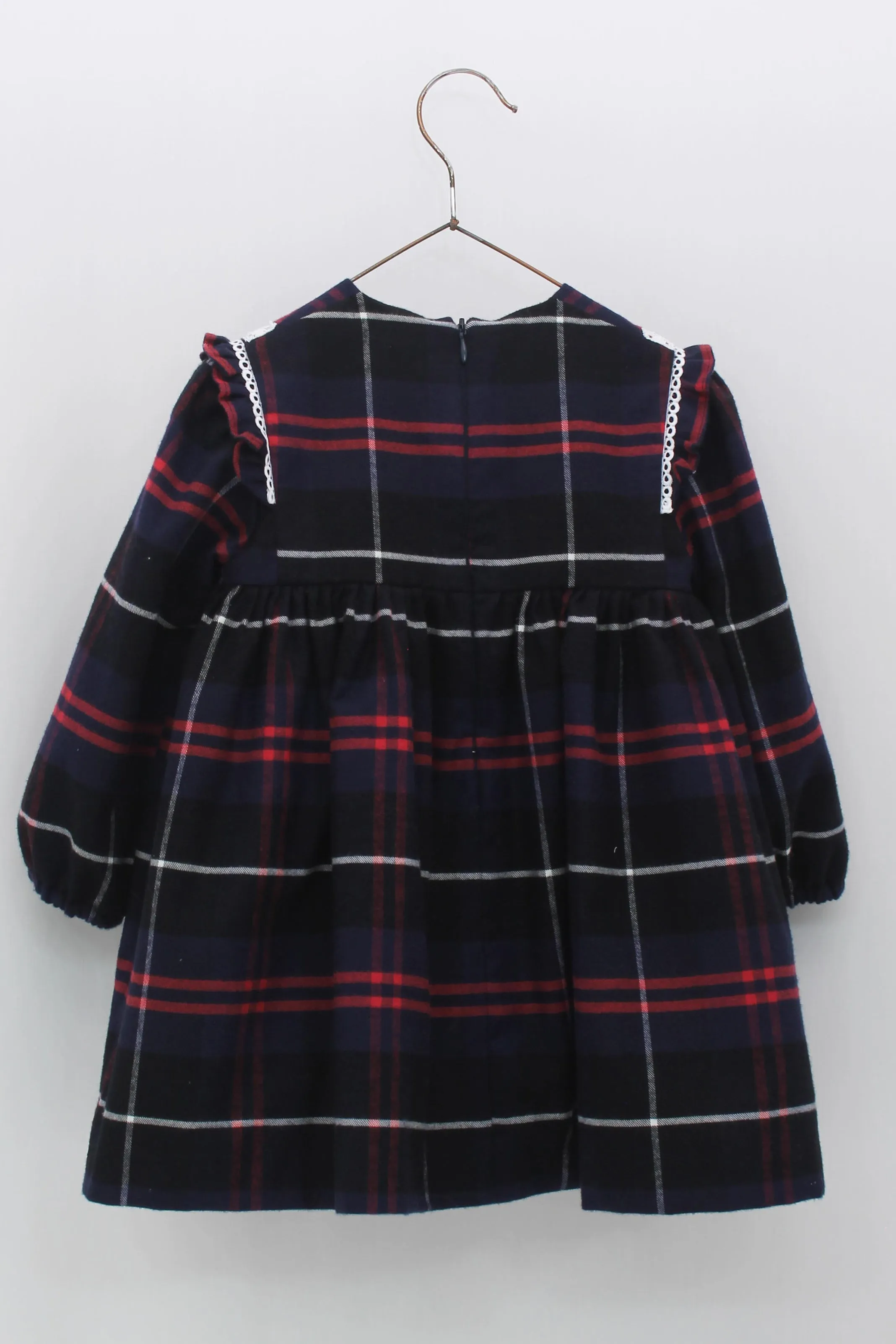 "Addison" Navy & Red Tartan Dress