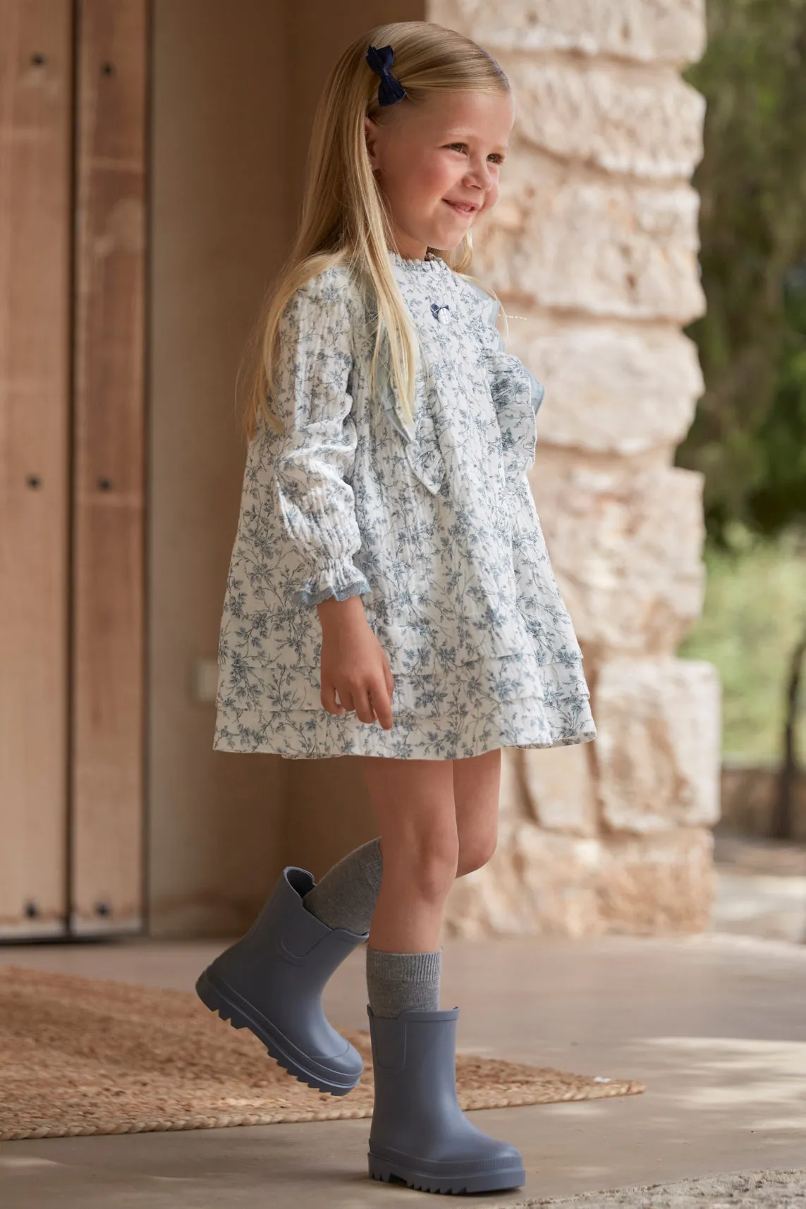 "Darla" Blue Floral Dress