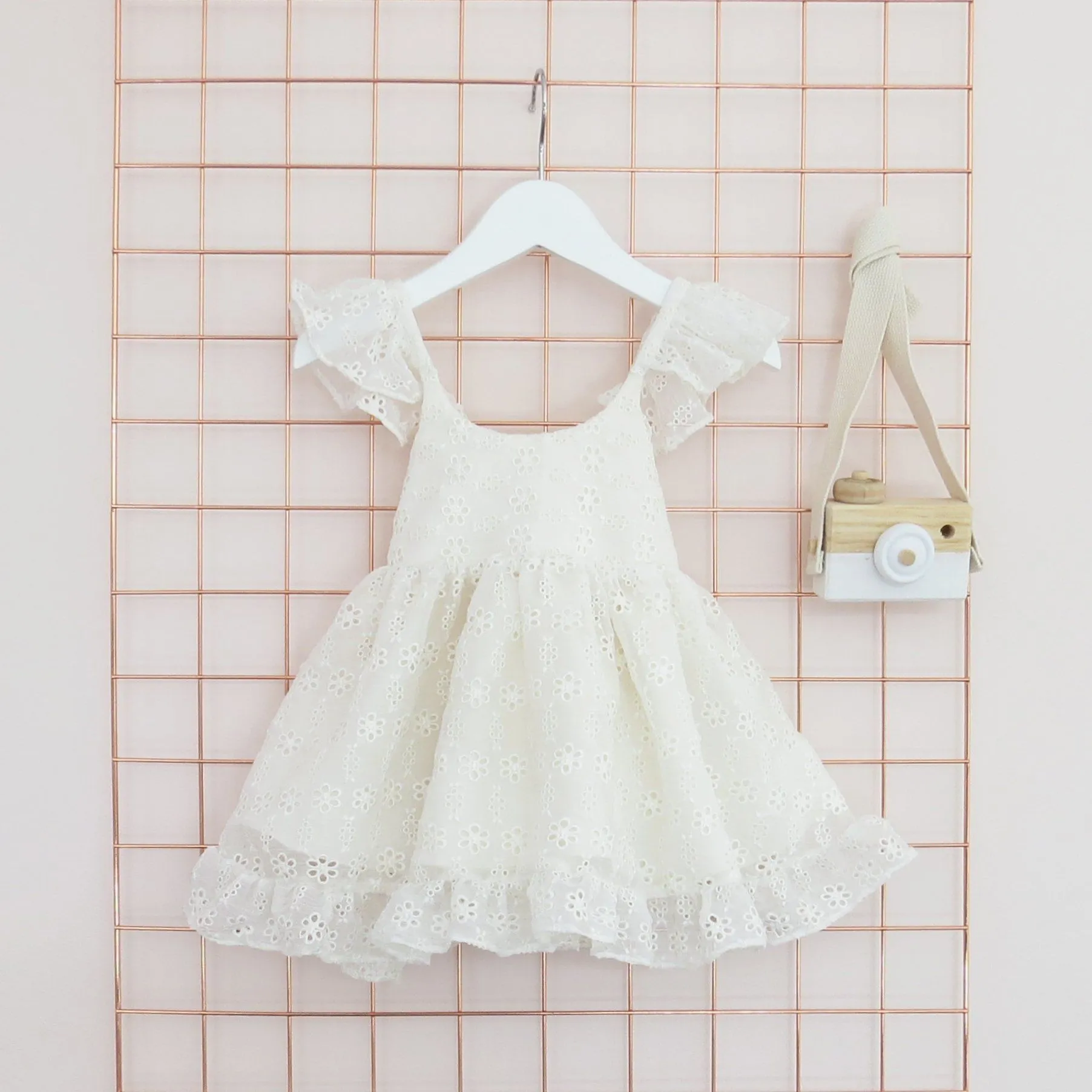 "Hermione" Silk Daisy Broderie Dress