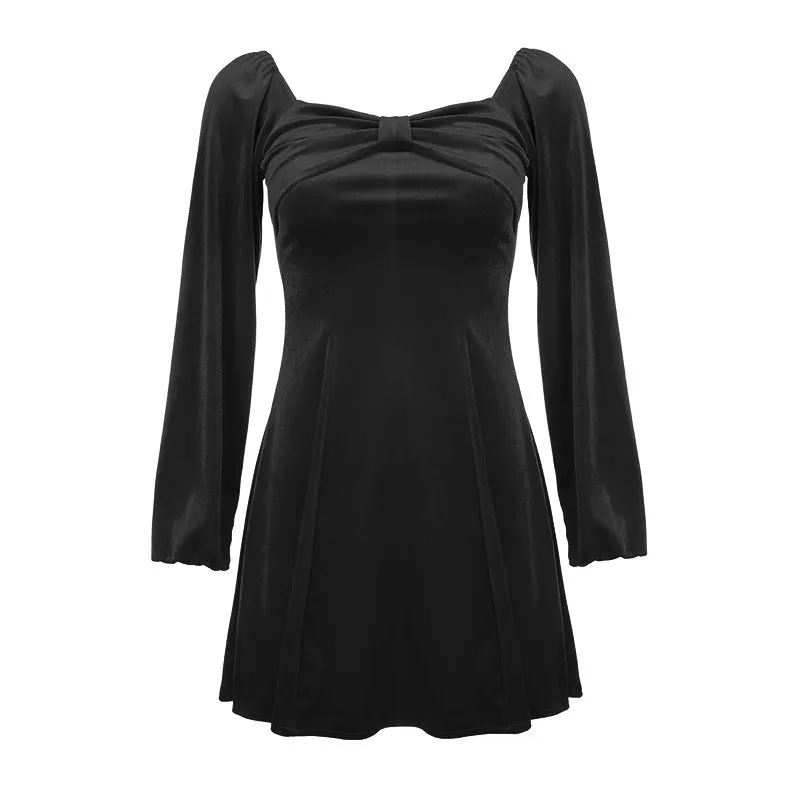 "Retro Velvet Square Collar" Dress Y040705