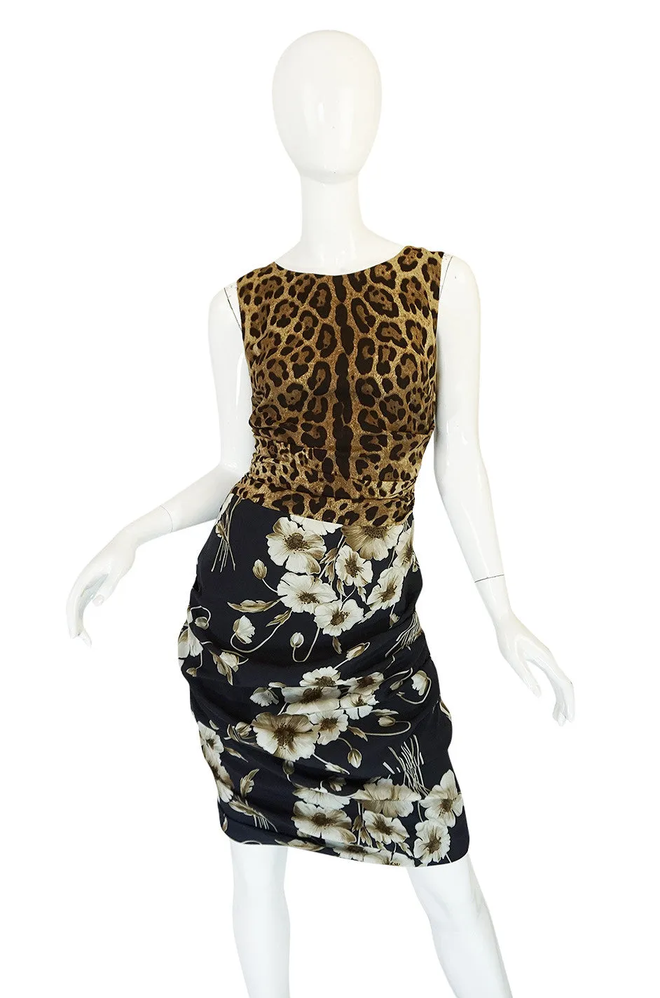 Recent Dolce & Gabbana Floral and Leopard Print Dress