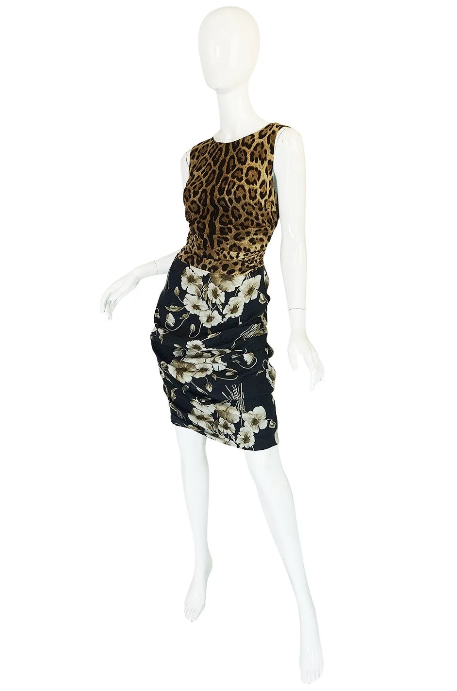 Recent Dolce & Gabbana Floral and Leopard Print Dress