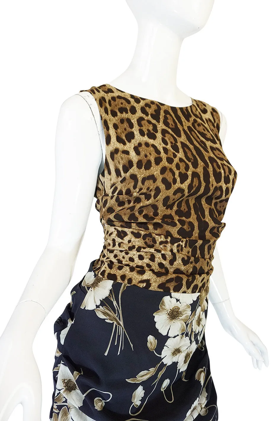 Recent Dolce & Gabbana Floral and Leopard Print Dress