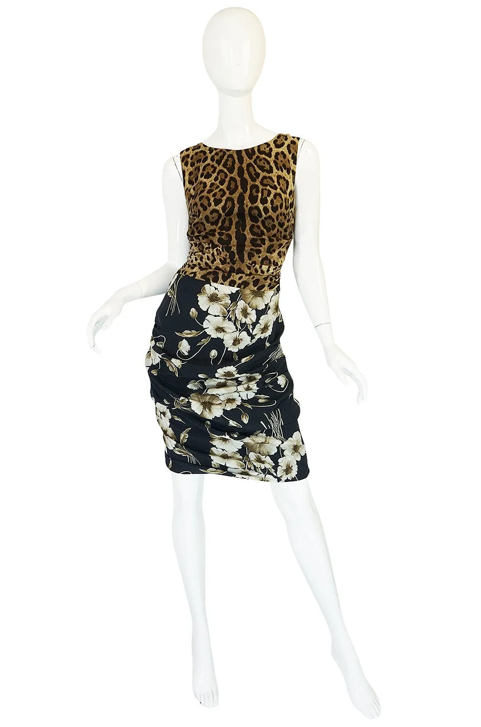 Recent Dolce & Gabbana Floral and Leopard Print Dress