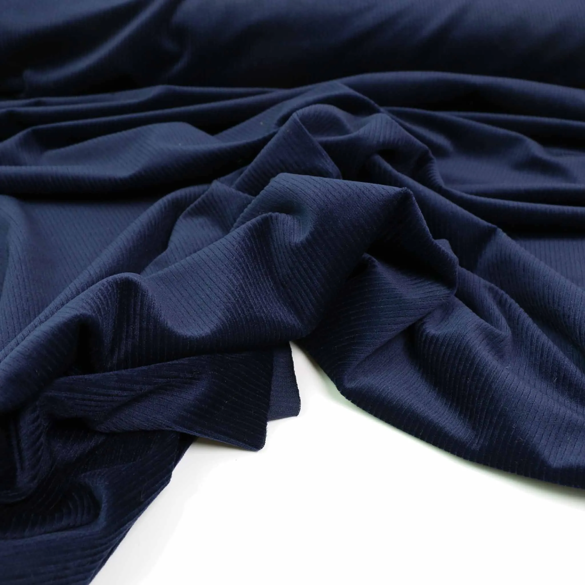 Rib Velour - Navy, Black