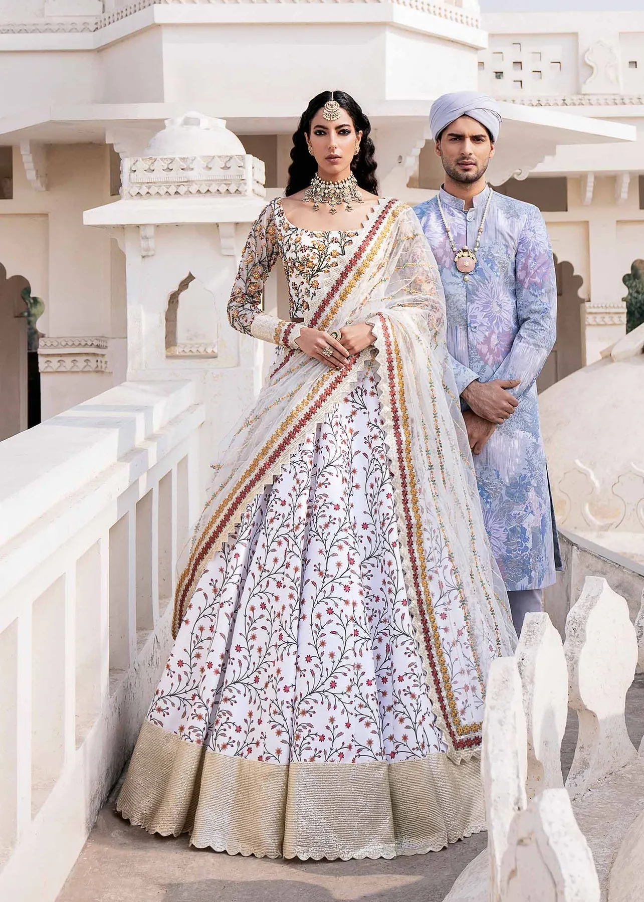 Royal Ivory Heavily Embellished Pakistani Wedding Dress Lehenga Choli