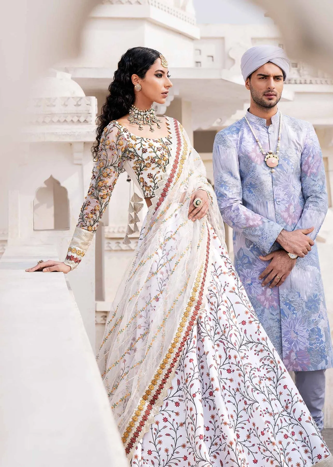 Royal Ivory Heavily Embellished Pakistani Wedding Dress Lehenga Choli