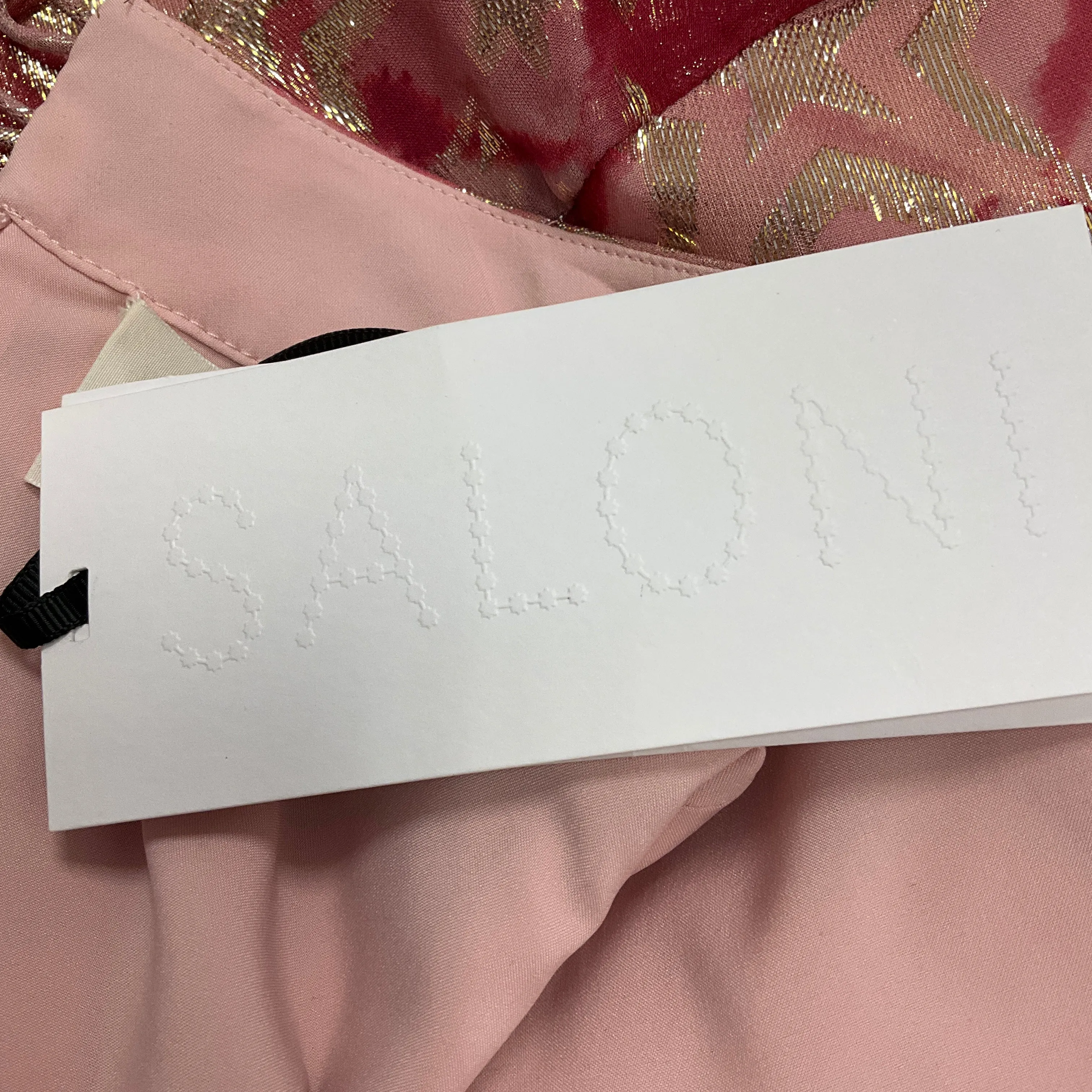 Saloni Rose Check Stars Jacquard Ruffle Dress