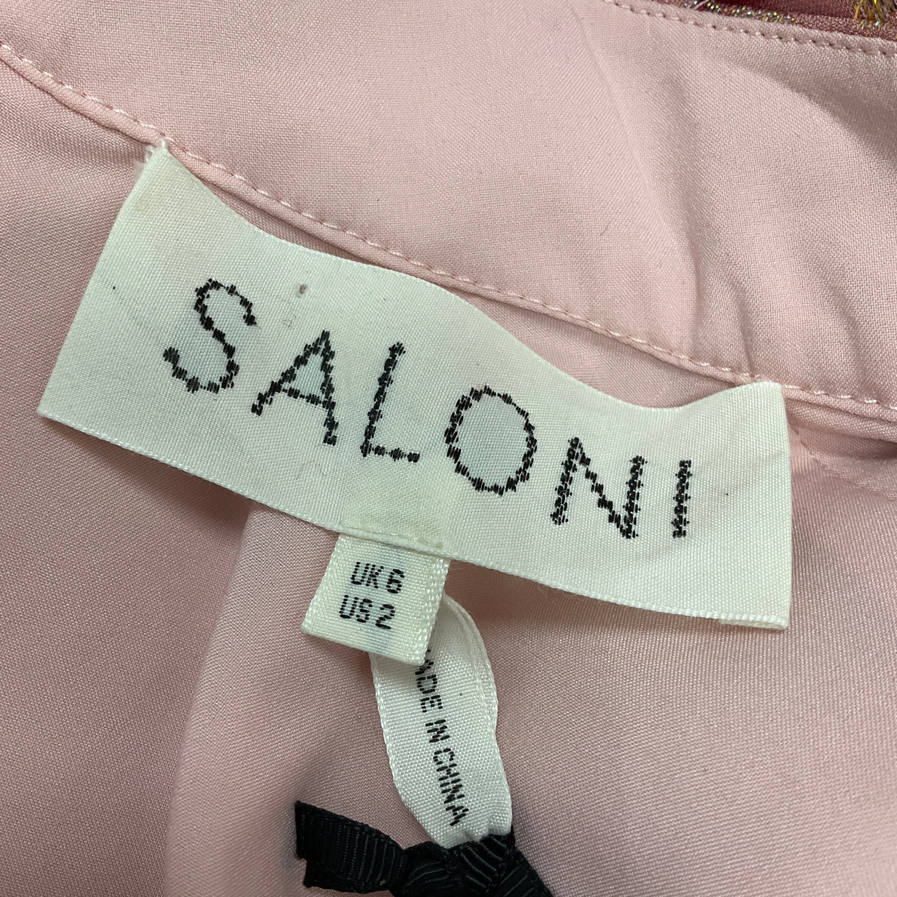 Saloni Rose Check Stars Jacquard Ruffle Dress