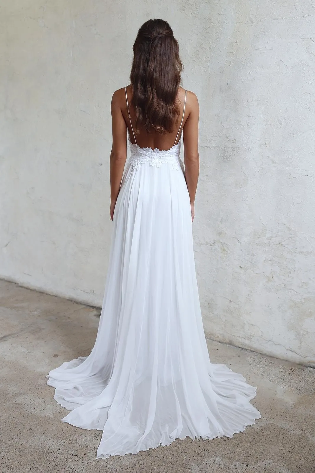 Sexy Open Backs Lace White Wedding Gown,Boho Beach Wedding Dresses, SW28