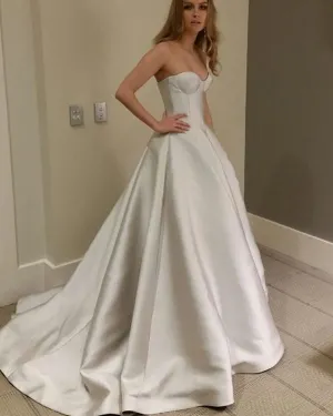 Sexy Sweetheart Satin Wedding Dresses Ball Gowns 2019 New Arrival Bridal Gowns